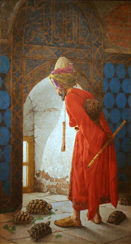 Osman Hamdy Bey The Tortoise Trainer Norge oil painting art